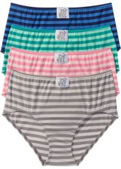 Figi maxi (4 pary). Niebieskie figi bonprix, bez wzorów. Za 62.99 zł.