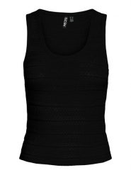 Pieces Top "Agda" w kolorze czarnym rozmiar: M. Czarne topy Pieces, m, bez wzorów, bez kołnierzyka, bez ramiączek. Za 65.85 zł.