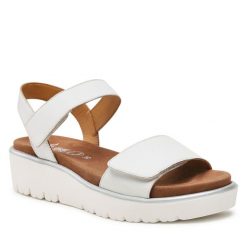 Sandały Ara. Białe sandały Ara, bez wzorów, bez obcasa, na koturnie, bez zapięcia. Za 359.99 zł.