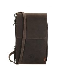 HIDE & STITCHES Skórzana torebka w kolorze brązowym na telefon - 11 x 20 x 3 cm rozmiar: onesize. Brązowe torby na ramię HIDE & STITCHES, bez wzorów, z materiału, przez ramię, bez dodatków. Za 130.99 zł.