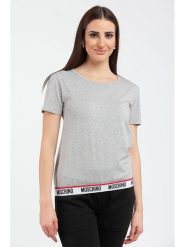 Moschino Koszulka w kolorze szarym rozmiar: L. Szare bluzki MOSCHINO, l, bez wzorów, bez kołnierzyka, bez ramiączek. Za 109.52 zł.