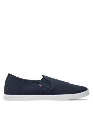 Tommy Hilfiger Tenisówki Canvas Slip-On Sneaker FW0FW07806 Granatowy. Niebieskie trampki TOMMY HILFIGER, bez wzorów, z materiału, bez zapięcia. Za 179.99 zł.