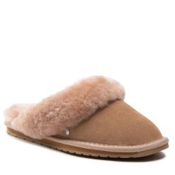 Kapcie EMU Australia. Brązowe obuwie domowe EMU Australia, bez wzorów, bez zapięcia. Za 349.99 zł.