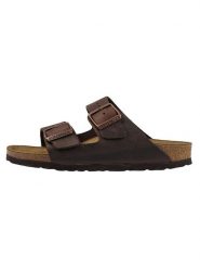 Birkenstock Skórzane klapki "Arizona" w kolorze brązowym rozmiar: 42. Brązowe klapki Birkenstock, bez wzorów, bez obcasa. Za 296.47 zł.