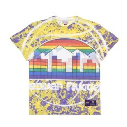 Koszulka Denver Nuggets NBA Jumbotron Submimated. Żółte bluzki Mitchell & Ness, bez wzorów, sportowe, bez kołnierzyka, bez ramiączek. Za 256.50 zł.