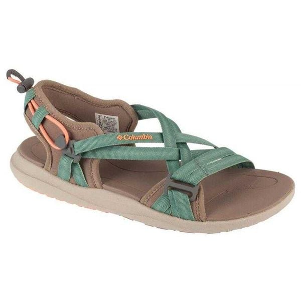 Sandały Damskie Toggle. Zielone sandały Columbia, bez wzorów, z gumy, z otwartym noskiem, bez obcasa, bez zapięcia. Za 356.99 zł.