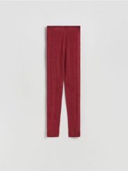 Wełniane legginsy - burgundowy. Czerwone legginsy Reserved, l, bez wzorów, z dzianiny. Za 179.99 zł.