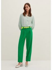 STEFANEL Spodnie w kolorze zielonym rozmiar: 34. Zielone spodnie materiałowe Stefanel, bez wzorów, z materiału, z podwyższonym stanem. Za 145.94 zł.