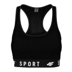 Damski Biustonosz Sportowy H4Z22. Czarne bielizna sportowa 4f, xs, bez wzorów. Za 96.99 zł.