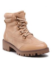 DeeZee Botki WS5577-19 Beżowy. Brązowe botki DeeZee, bez wzorów, z materiału, bez obcasa, na płaskiej podeszwie, bez zapięcia. Za 107.98 zł.
