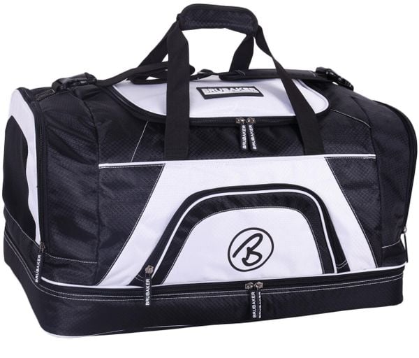 BRUBAKER Big Base - Torba sportowa 90L czarno-biała. Białe torby na ramię X2, bez wzorów, z materiału, eleganckie, na ramię, duże, bez dodatków. Za 232.99 zł.
