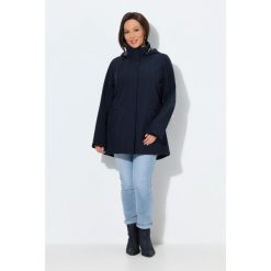 Damskie Kurtka softshell HYPRAR wodoodporna trapezowy krój kaptur. Niebieskie kurtki sportowe Ulla Popken, plus size, bez wzorów, z elastanu, bez kaptura, trekkingowe. Za 599.99 zł.