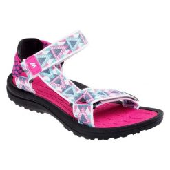 Sandały Damskie Mercheto. Białe sandały MARTES ESSENTIALS, bez wzorów, z materiału, z otwartym noskiem, bez obcasa, na obcasie, bez zapięcia. Za 84.99 zł.