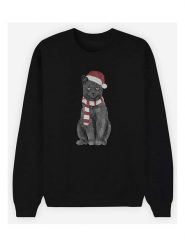 WOOOP Bluza "Xmas Cat" w kolorze czarnym rozmiar: M. Czarne bluzy Wooop, m, bez wzorów, bez kaptura. Za 100.99 zł.