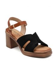 Sixth Sens Sandały w kolorze jasnobrązowo-czarnym na obcasie rozmiar: 36. Czarne sandały Sixth Sens, bez wzorów, z otwartym noskiem, bez obcasa, na koturnie, bez zapięcia. Za 113.99 zł.