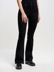 BIG STAR Dżinsy - Flare fit - w kolorze czarnym rozmiar: W27/L30. Czarne jeansy Big Star, l, z aplikacjami, z podwyższonym stanem. Za 140.86 zł.