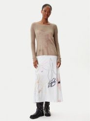 Desigual Sukienka codzienna Kala 25WWVK25 Biały Slim Fit. Białe sukienki Desigual, na co dzień, xs, bez wzorów, z syntetyku, bez kołnierzyka, bez ramiączek, proste. Za 699.99 zł.