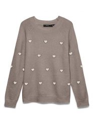 Vero Moda Sweter w kolorze szarobrązowym rozmiar: L. Brązowe swetry Vero Moda, l, bez wzorów, bez ramiączek. Za 109.95 zł.