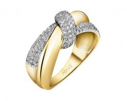 Pierścionek z żółtego złota z diamentami - 0,33 ct - próba 585. Żółte pierścionki Apart, z diamentem, złote. Za 4,590.00 zł.