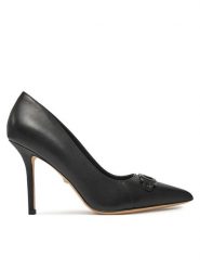 Guess Szpilki 5RGZ14 7103A Czarny. Czarne szpilki Guess, z aplikacjami, ze skóry, bez obcasa, na szpilce, bez zapięcia. Za 599.99 zł.