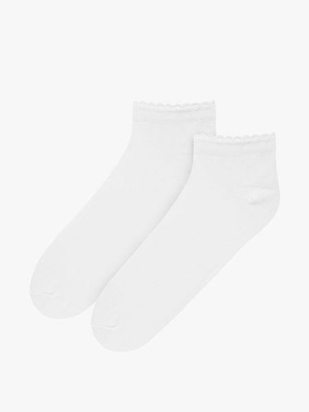 Skarpetki stopki damskie. Białe skarpety Ryłko, bez wzorów, z materiału. Za 24.99 zł.