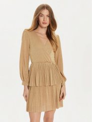 Artigli Sukienka koktajlowa ACAB000583 Złoty Regular Fit. Żółte sukienki Artigli, bez wzorów, z wiskozy, wizytowe, bez kołnierzyka, bez ramiączek. Za 349.99 zł.