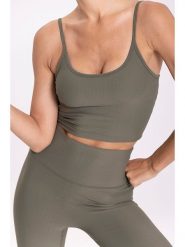Onamaste Top sportowy w kolorze khaki rozmiar: L/XL. Brązowe koszulki sportowe Onamaste, bez wzorów, z materiału, bez ramiączek, outdoorowe. Za 140.95 zł.