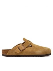 Birkenstock Klapki Boston Leve 1026164 Beżowy. Brązowe klapki Birkenstock, bez wzorów, ze skóry, bez obcasa. Za 679.99 zł.