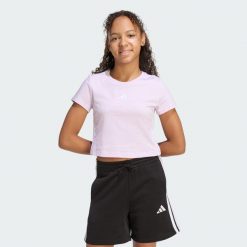 Koszulka Essentials. Białe bluzki Adidas, bez wzorów, z bawełny, sportowe, bez kołnierzyka, bez ramiączek. Za 79.95 zł.