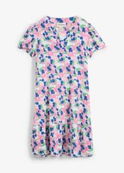 Sukienka mini z miękkiego muślinu. Białe sukienki bonprix, bez wzorów, z bawełny, bez kołnierzyka, bez ramiączek, mini. Za 59.99 zł.
