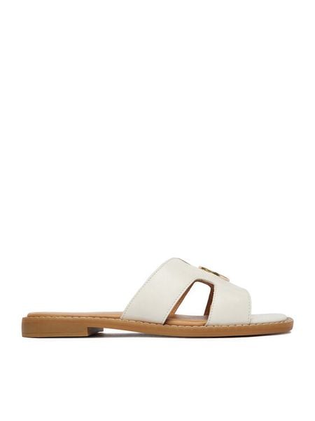 Beverly Hills Polo Club Klapki EO-WI16-ALYSHA-02 Biały. Białe klapki Beverly Hills Polo Club, bez wzorów, ze skóry, bez obcasa. Za 203.99 zł.