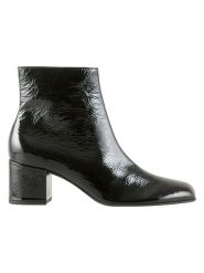 Högl Skórzane botki w kolorze czarnym rozmiar: 39. Czarne botki Högl, bez wzorów, z lakierowanej skóry, bez obcasa, bez zapięcia. Za 392.52 zł.