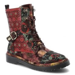 Czerwone Botki Laura Vita Stylowe Skórzane Obuwie Damskie. Czerwone botki Laura Vita, w ażurowe wzory, przed kolano, bez obcasa, bez zapięcia. Za 484.99 zł.