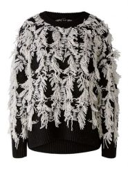 Oui Sweter w kolorze czarno-kremowym rozmiar: 38. Brązowe swetry Oui, bez wzorów, z wełny, bez ramiączek. Za 173.99 zł.