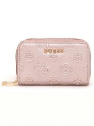 Guess Portfel w kolorze jasnoróżowym - 7 x 11 cm rozmiar: onesize. Różowe portfele Guess, z aplikacjami, z materiału. Za 131.74 zł.