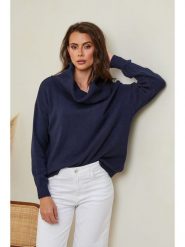 So Cachemire Sweter "Kaba" w kolorze granatowym rozmiar: XL. Niebieskie swetry So Cachemire, xl, bez wzorów, z kaszmiru, bez ramiączek. Za 152.99 zł.