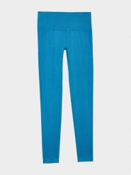 4F Legginsy sportowe w kolorze niebieskim rozmiar: XS/S. Niebieskie legginsy 4f, s, bez wzorów, z materiału, outdoorowe. Za 48.39 zł.