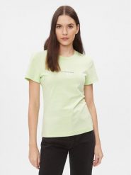 Calvin Klein Jeans T-Shirt Monologo J20J222564 Zielony Slim Fit. Zielone t-shirty Calvin Klein Jeans, xs, bez wzorów, z bawełny, bez kołnierzyka, bez ramiączek. Za 109.99 zł.
