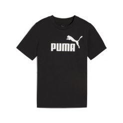Młodzieżowa koszulka ESS z logo No. 1 PUMA Black. Czarna bluzki Puma, m, bez wzorów, z gumy, młodzieżowe, bez kołnierzyka, bez ramiączek. Za 79.00 zł.
