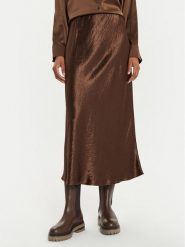 Max Mara Leisure Spódnica midi Allesio 2426106018 Brązowy Regular Fit. Brązowe spódnice Max Mara Leisure, bez wzorów, z satyny, midi. Za 409.99 zł.