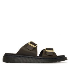 Klapki Dr. Martens. Brązowe klapki Dr. Martens, bez wzorów, bez obcasa. Za 699.99 zł.