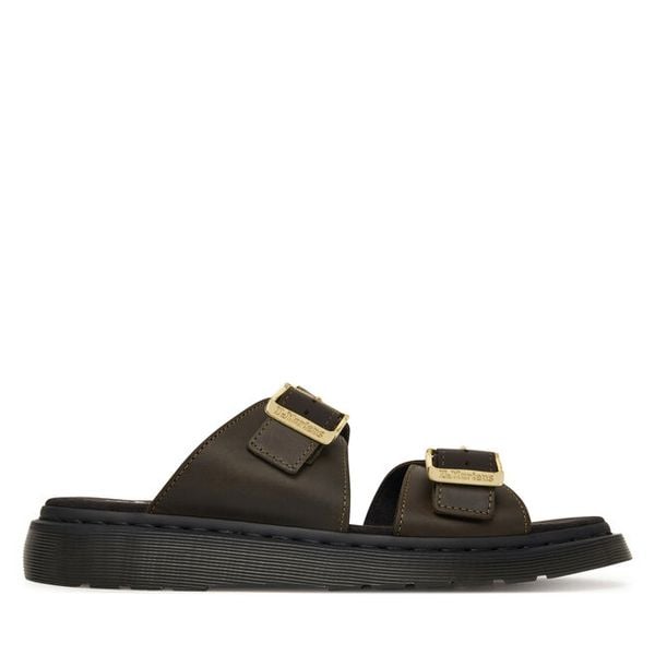 Klapki Dr. Martens. Brązowe klapki Dr. Martens, bez wzorów, bez obcasa. Za 559.99 zł.