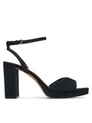 Aldo Sandały Gracious 13966706 Czarny. Czarne sandały Aldo, bez wzorów, z nubiku, bez obcasa, na słupku, bez zapięcia. Za 419.99 zł.
