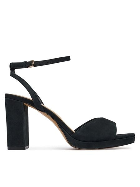 Aldo Sandały Gracious 13966706 Czarny. Czarne sandały Aldo, bez wzorów, z nubiku, bez obcasa, na słupku, bez zapięcia. Za 274.99 zł.
