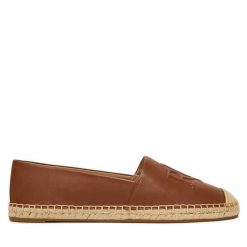 Espadryle LAUREN RALPH LAUREN. Brązowe espadryle Lauren Ralph Lauren, bez wzorów, bez obcasa, bez zapięcia. Za 619.99 zł.