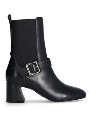 Liu Jo Skórzane botki w kolorze czarnym rozmiar: 38. Czarne botki Liu Jo, bez wzorów, z materiału, bez obcasa, bez zapięcia. Za 480.90 zł.