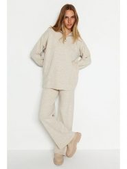 Trendyol 2-częściowy zestaw w kolorze kremowym rozmiar: S. Brązowe swetry Trendyol, s, bez wzorów, bez ramiączek. Za 117.73 zł.