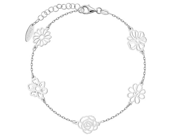 Bransoletka srebrna - kwiaty. Szare bransoletki Apart, srebrne. Za 219.00 zł.