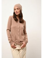 Just Cashmere Kaszmirowy kardigan "Katharine" w kolorze karmelowym rozmiar: L. Brązowe kardigany Just Cashmere, l, bez wzorów, z kaszmiru. Za 343.41 zł.