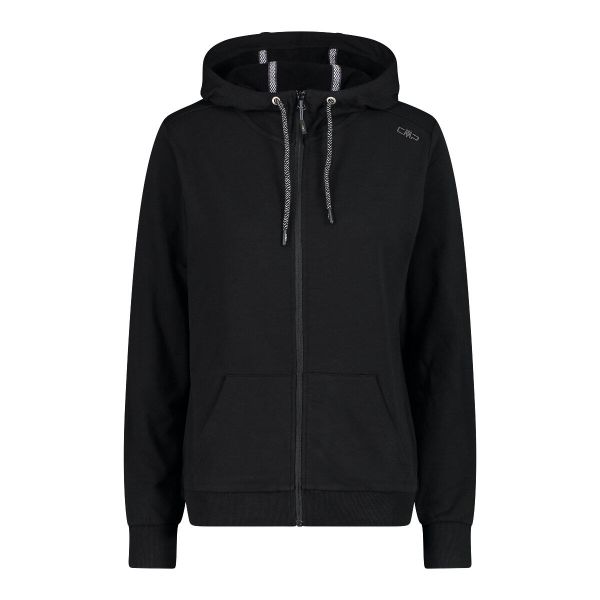 Bluza damska z kapturem CMP. Czarne bluzy CMP, bez wzorów, z bawełny, z kapturem. Za 287.30 zł.